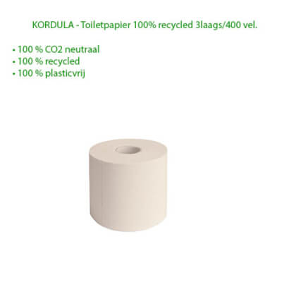 KORDULA - Toiletpapier 100% recycled 3laags/400 vel