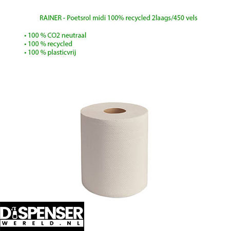 RAINER - Poetsrol midi 100% recycled 2laags/450 vels