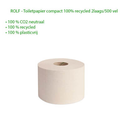 ROLF - Toiletpapier compact 100% recycled 2laags/500 vel